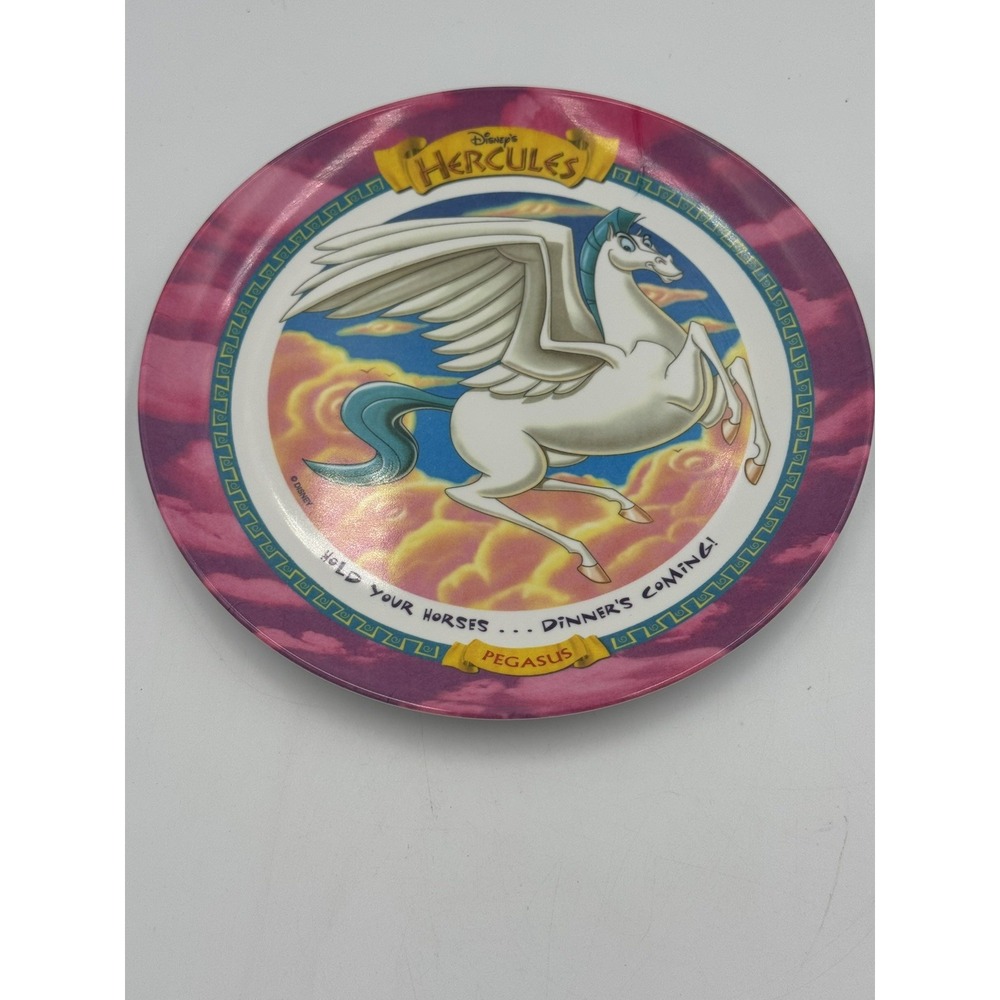 Disney Hercules Pegasus Melamine Plate Hold Your Horses Dinner's Coming 9.5